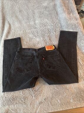 Levi's Black Vintage-Style High Waist Straight Jeans